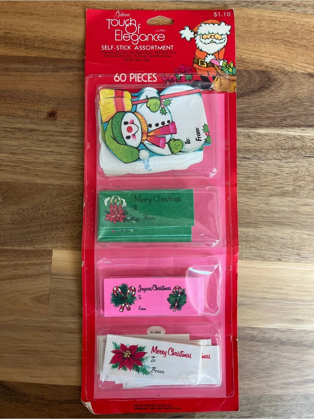 Touch of Elegance Christmas Self-Stick Gift Labels - Red & Green